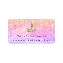 Schullabel Holograph Unicorn Geburtstagsparty