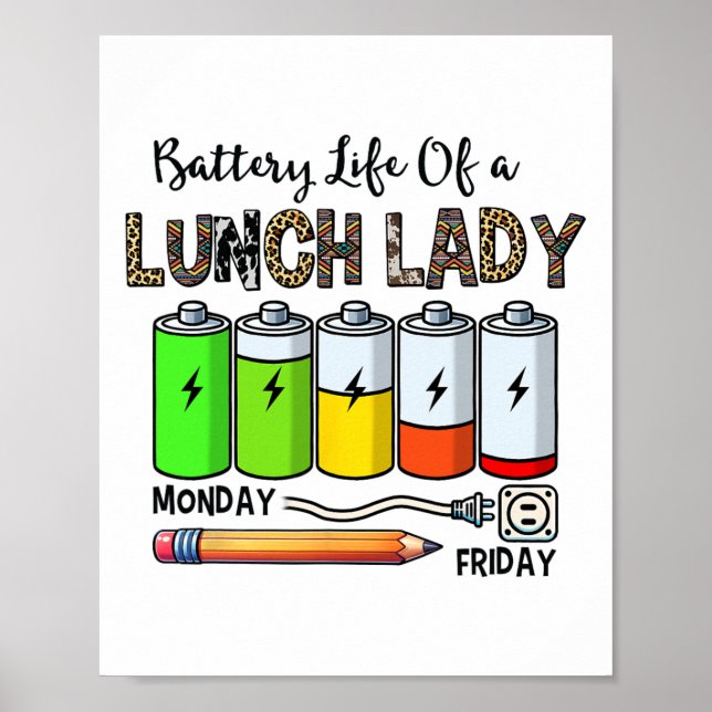 Schulleben einer Cafeteria Vibes Mittagessen Dame  Poster (Vorne)