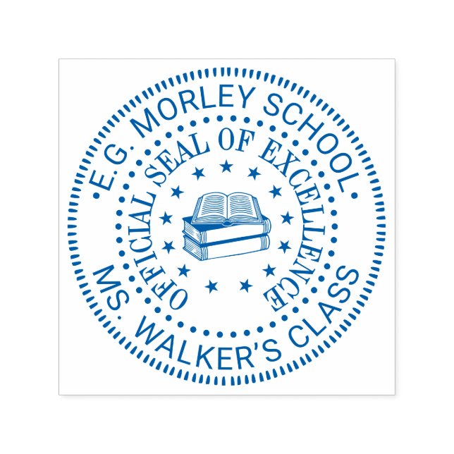 Schullehrer - Bücher zum 1. Siegel der Exzellenz Permastempel (Design)