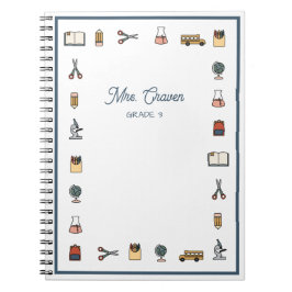 Schullehrer-Bus-Handy-Notebook Notizblock