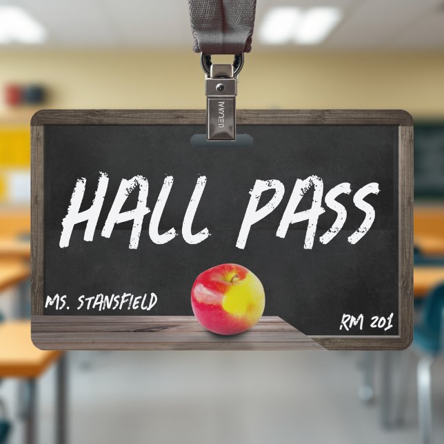 Schullehrer-Chalkboard Studentenpass Ausweis (School Teacher Chalkboard Student Hall Pass Badge
)
