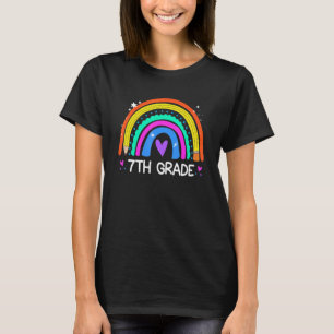 Schullehrer der 7. Klasse - farbenfroher Regenboge T-Shirt