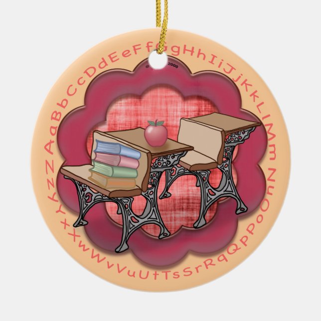 Schullehrer-Desk-Ornament Keramikornament (Vorne)