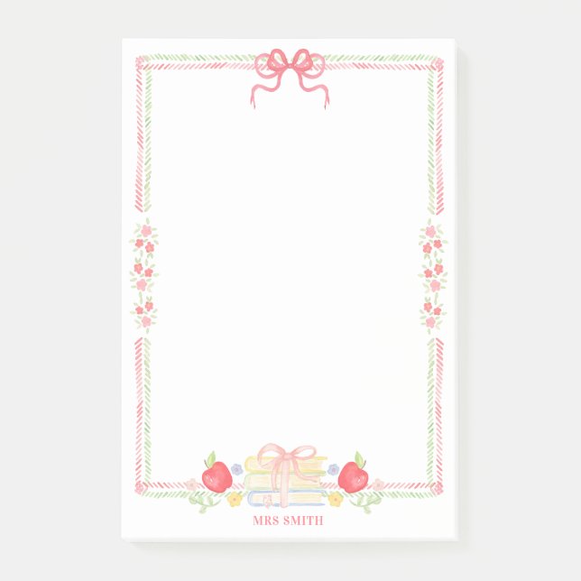 Schullehrer Post-it Klebezettel (Vorderseite)