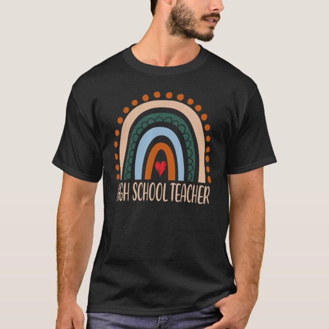 Schullehrer Rainbow-Aufwertungstag zurück T-Shirt (Vorderseite)