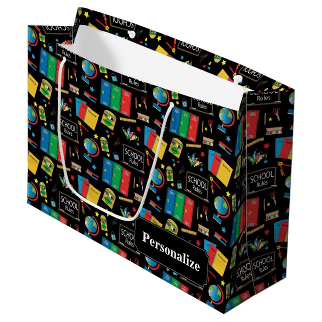 Schullehrer regieren große Geschenktasche Geschenktüte (Vorderseite Schrägansicht)