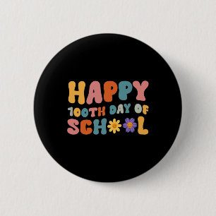 Schullehrer Retro Groovy 100 Tag Button