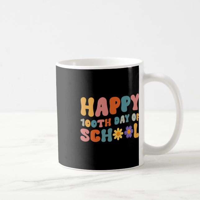Schullehrer Retro Groovy 100 Tag Kaffeetasse (Rechts)