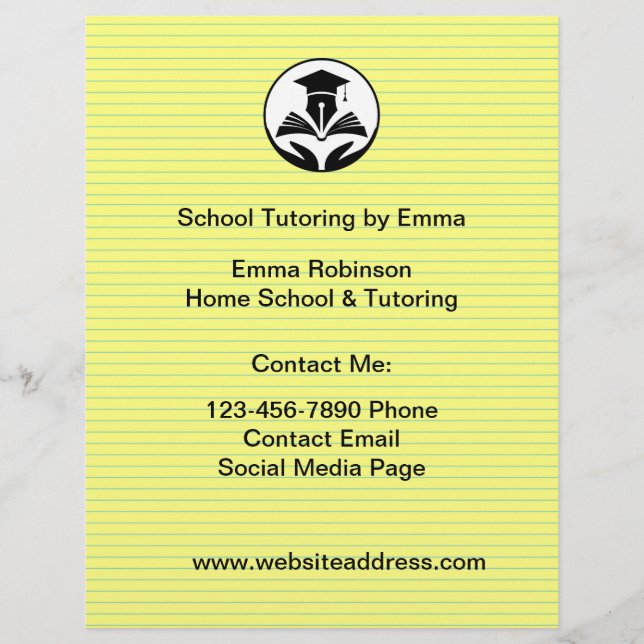 Schullehrer Tutoring Service Budget Flyer (Vorne)