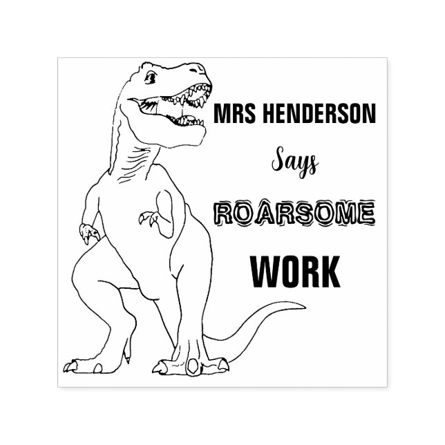 SchullehrerInnen Name Dinosaur Roarsome Work Permastempel (Design)