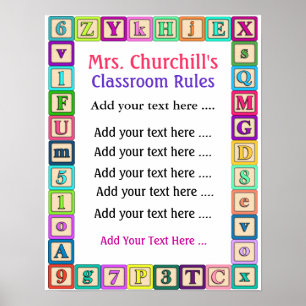 Schullehrerregeln - Keine Grenzen - durch Poster