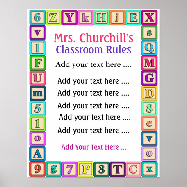 Schullehrerregeln - Keine Grenzen - durch Poster (Vorne)