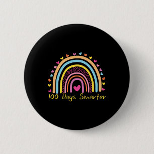 Schullehrertag 100 Tage intelligenter Regenbogen Button