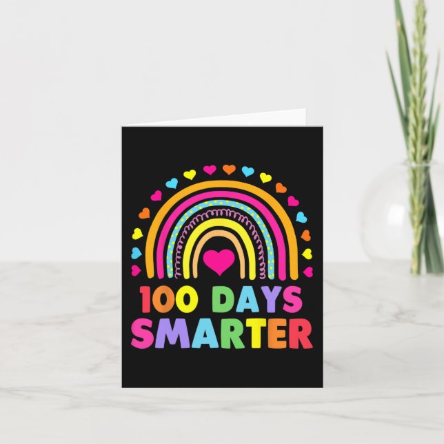 Schullehrertag - 100 Tage intelligenter Regenbogen Karte (Vorderseite)