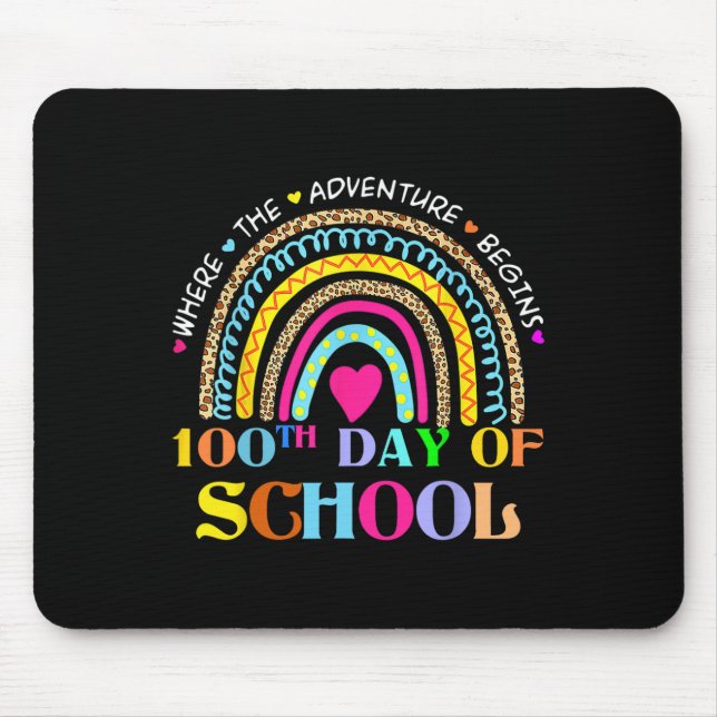 Schullehrertag - 100 Tage intelligenter Regenbogen Mousepad (Vorne)