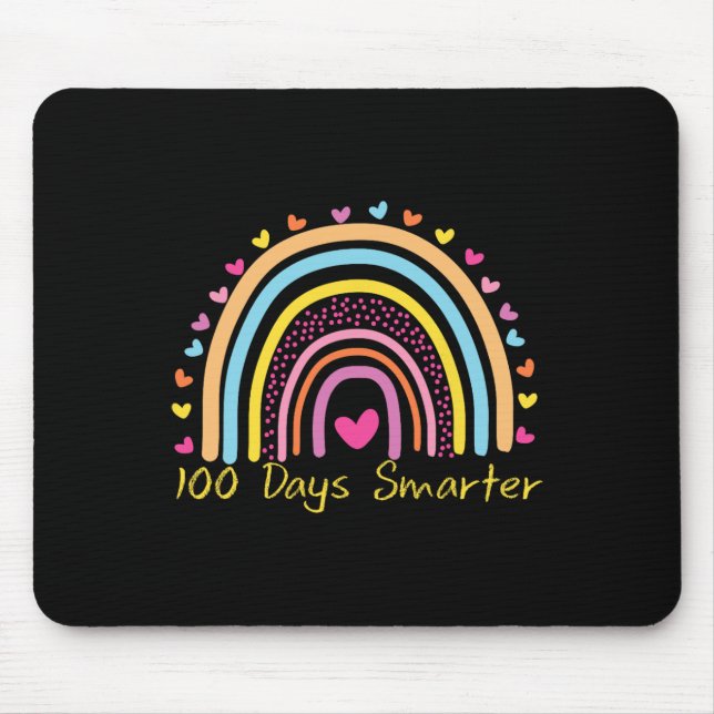 Schullehrertag 100 Tage intelligenter Regenbogen Mousepad (Vorne)