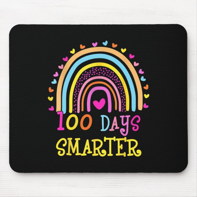 Schullehrertag 100 Tage intelligenter Regenbogen Mousepad (Vorne)