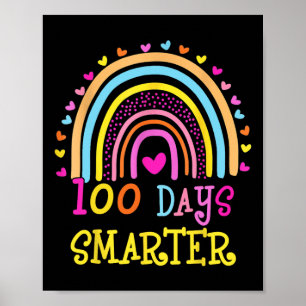 Schullehrertag 100 Tage intelligenter Regenbogen Poster