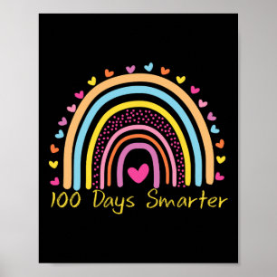 Schullehrertag 100 Tage intelligenter Regenbogen Poster
