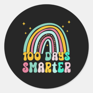 Schullehrertag - 100 Tage intelligenter Regenbogen Runder Aufkleber