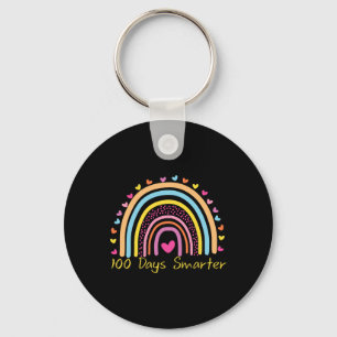 Schullehrertag 100 Tage intelligenter Regenbogen Schlüsselanhänger