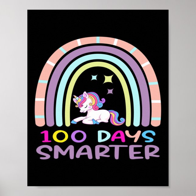 Schullehrertag 100 Tage Smarter Regenbogen Uni Poster (Vorne)