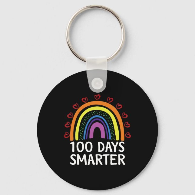 Schullehrertag 100 Tage Smarterer Regenbogen 2 Schlüsselanhänger (Vorderseite)