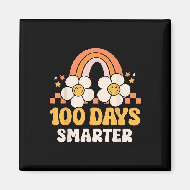 Schullehrertag 100 Tage Smarterer Regenbogenkid Magnet (Vorne)