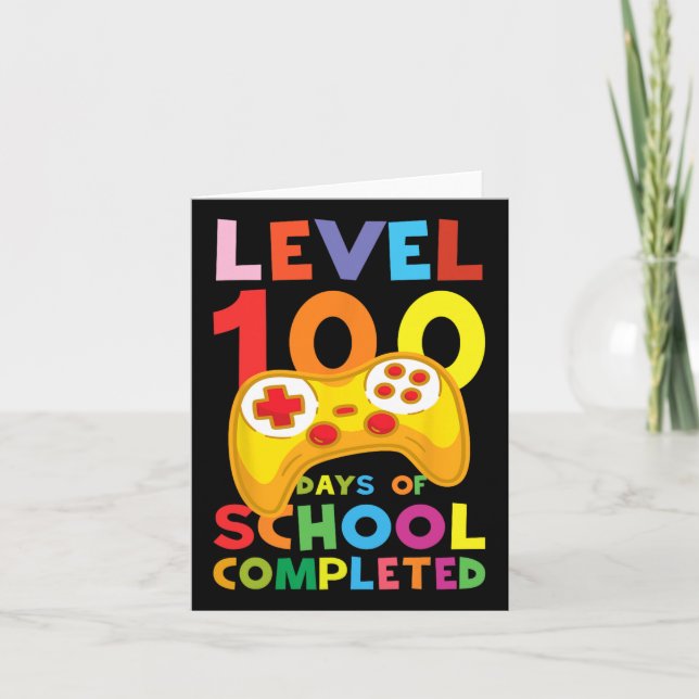 Schullehrertag Schüler Kinder 100 Tage Karte (Vorderseite)