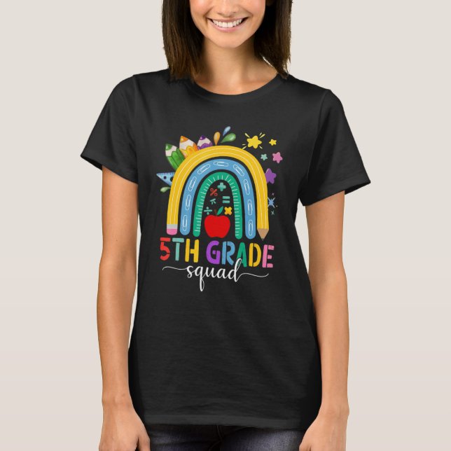Schulleiter Boho Rainbow Zurück T-Shirt (Vorderseite)