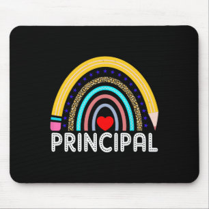 Schulleiter Boho Regenbogen Leopard Zurück zur Sch Mousepad
