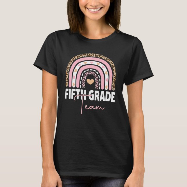 Schulleiter Rainbow Back To School Hallo Fif T-Shirt (Vorderseite)