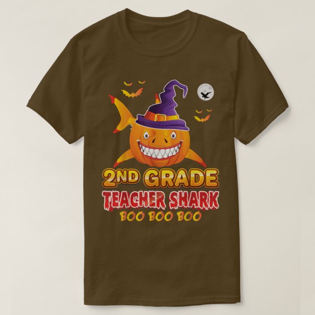 Schulleiter Shark Boo Pumpkin Halloween Secret T-Shirt (Design vorne)