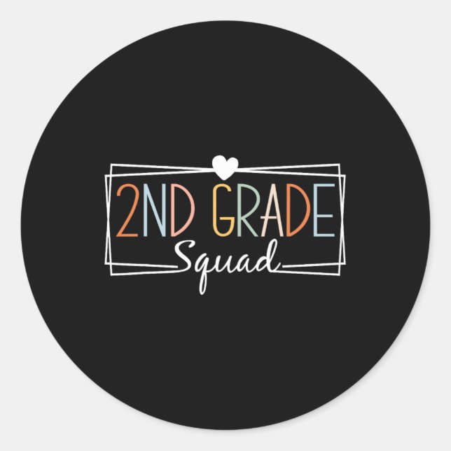 SchulleiterInnen Kinder 2. Klasse zurück zur Schul Runder Aufkleber (Vorderseite)