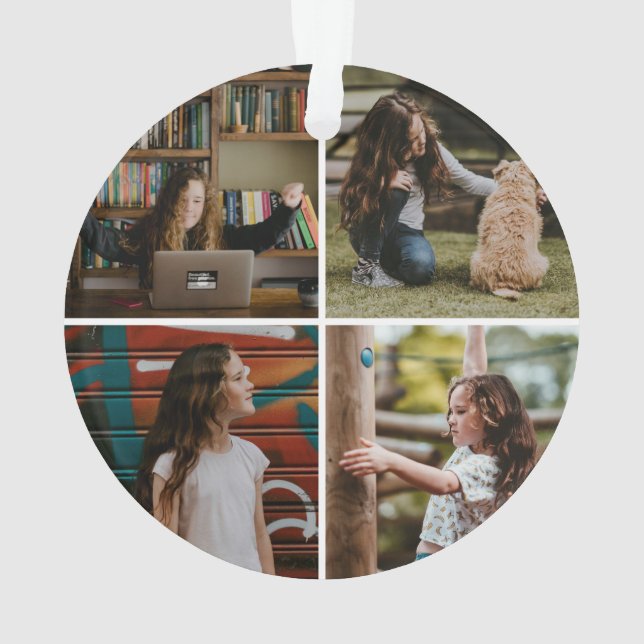 Schullogo mit Four-Foto-Back-Ornament Ornament (Rückseite)