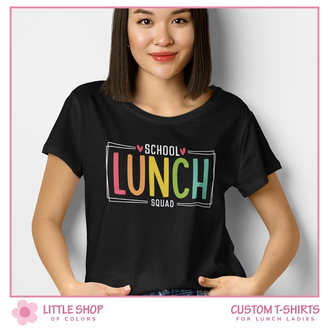 Schullunch Squad individuell anpassbare Lunch Lady T-Shirt (Von Creator hochgeladen)