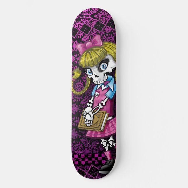 Schulmädchenskelett Skateboard (Vorderseite)