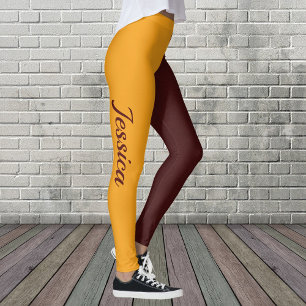 Schulmaroon und Gold-Leggings Chefpfeiler Leggings