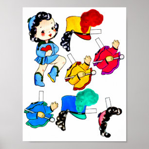 Schulmarschierband Girl-Papier-Puppe-Ausschnitt Poster