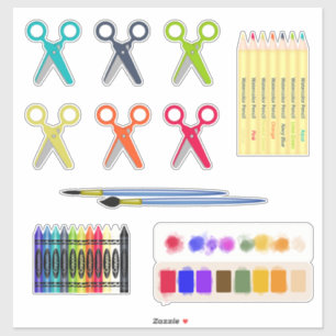 Schulmaterial für Kunstklassen Aufkleber