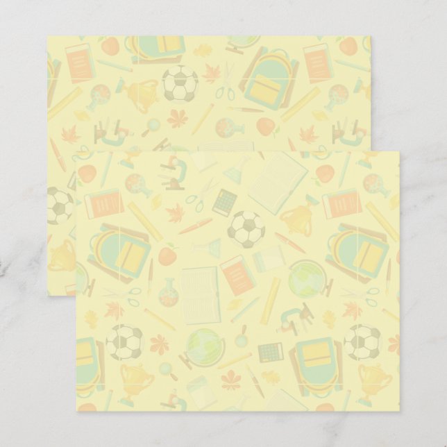 Schulmuster-Post-it-Notizzettel (Vorne/Hinten)