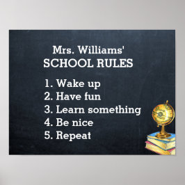 Schulordnung Chalkboard-Klasse Poster