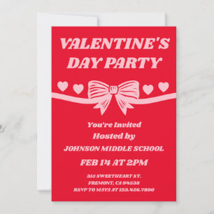 Schulparty zum Valentinstag Einladung