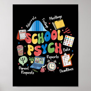 Schulpsychologe Appreciation Psychische Gesundheit Poster