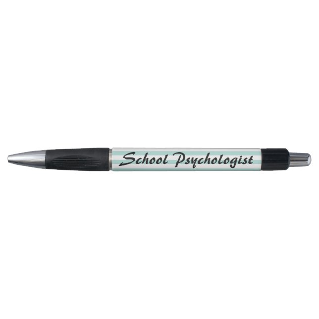 Schulpsychologe-Aqua-Streifen-Stift Kugelschreiber (Vorderseite)