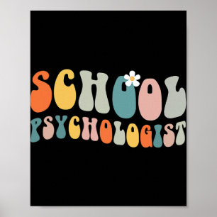 Schulpsychologe Groovy Retro Vintage Psychologe Poster