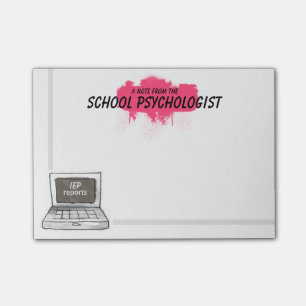 Schulpsychologe-Laptop-Post-Itanmerkungen Post-it Klebezettel