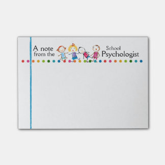 Schulpsychologe-Spaß scherzt Post-Itanmerkungen Post-it Klebezettel