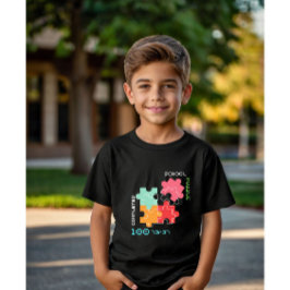 Schulpuzzle Stufe 100 Tage Schulkinder T-Shirt