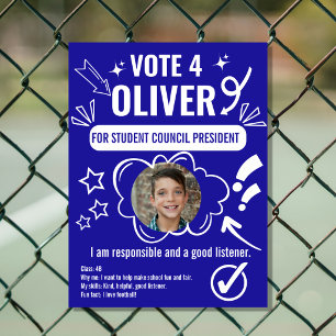 Schulrats-Wahlplakat-Vorlage für Kinder Poster
